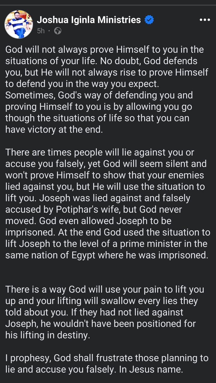 Why God Sometimes Remains Silent When You’re Falsely Accused – Prophet Joshua Iginla