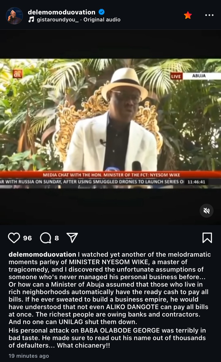 PDP Chieftain, Dele Momodu Response After Watching Wike’s Media Parley, Drags Him For Calling Names