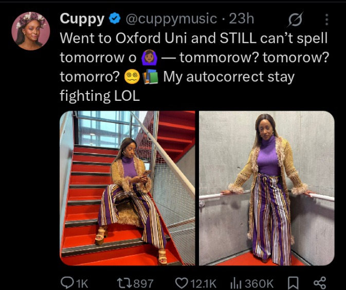 I Went To Oxford University And Still Can’t Spell Tomorrow-DJ Cuppy Reveals