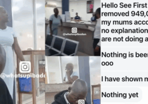 Lady causes uproar at the bank as N949K vanishes from her mother’s account, clip goes viral (Video)