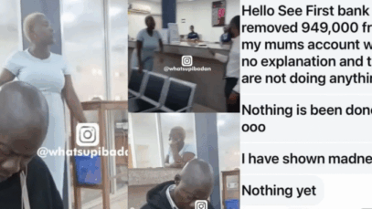 Lady causes uproar at the bank as N949K vanishes from her mother’s account, clip goes viral (Video)