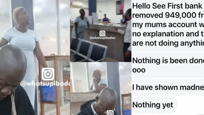 Lady causes uproar at the bank as N949K vanishes from her mother’s account, clip goes viral (Video)