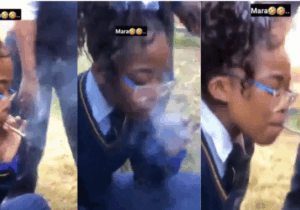 Parents should get closer to their children – Video of a girl recklessly smoking weed as she celebrates 18th birthday with colleagues trends (Watch Video)