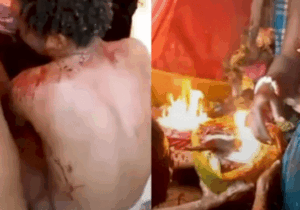 BREAKING NEWS: Naked men undergo torturous pain while visiting a native doctor to get rich (video)