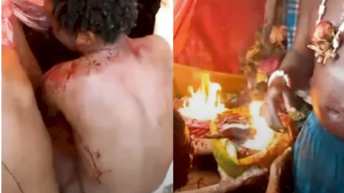 BREAKING NEWS: Naked men undergo torturous pain while visiting a native doctor to get rich (video)