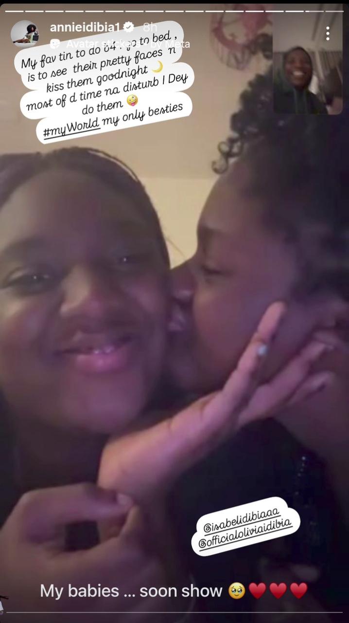 Annie Idibia Shares Heartwarming Moment With Her Daughters Before Bedtime