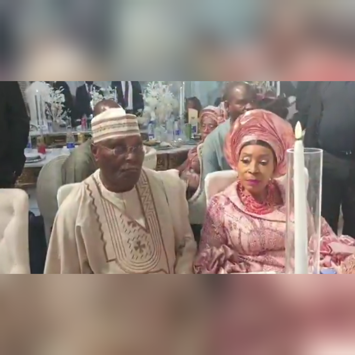 Atiku Abubakar Pictured With His Wife, Titi As They Attend Rotimi Amaechi Son's Wedding On Saturday
