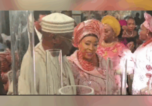 Atiku Abubakar Pictured With His Wife, Titi As They Attend Rotimi Amaechi Son's Wedding On Saturday
