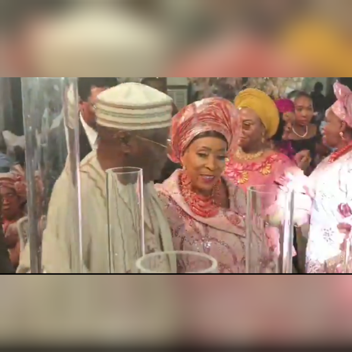 Atiku Abubakar Pictured With His Wife, Titi As They Attend Rotimi Amaechi Son's Wedding On Saturday