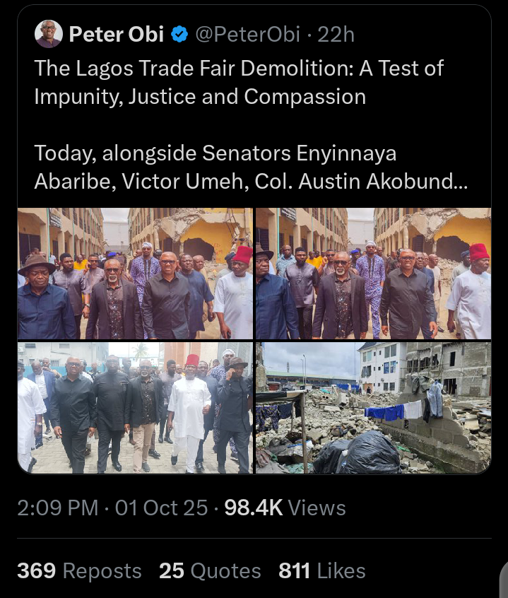 Obi: When Officials Visited Complex, Gates Were Locked Against Them, They Were Beaten Up- Lagos Govt Obi: When Officials Visited Complex, Gates Were Locked Against Them, They Were Beaten Up- Lagos Govt